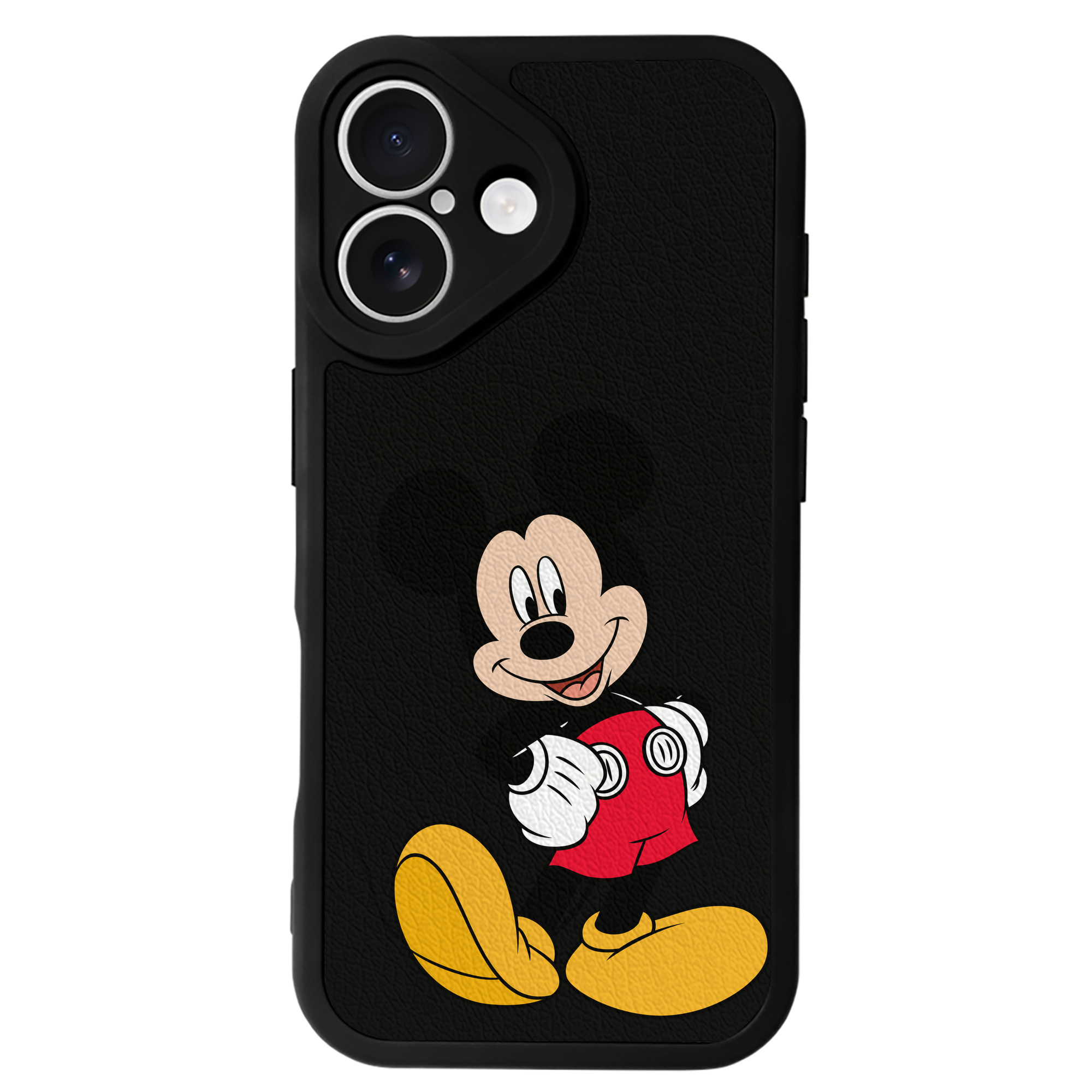 （画像用） ミッキーマウス Mickey Mouse 【iPhone 16シリーズ対応】シリコンスマホケース（レザー調） 材質：シリコン